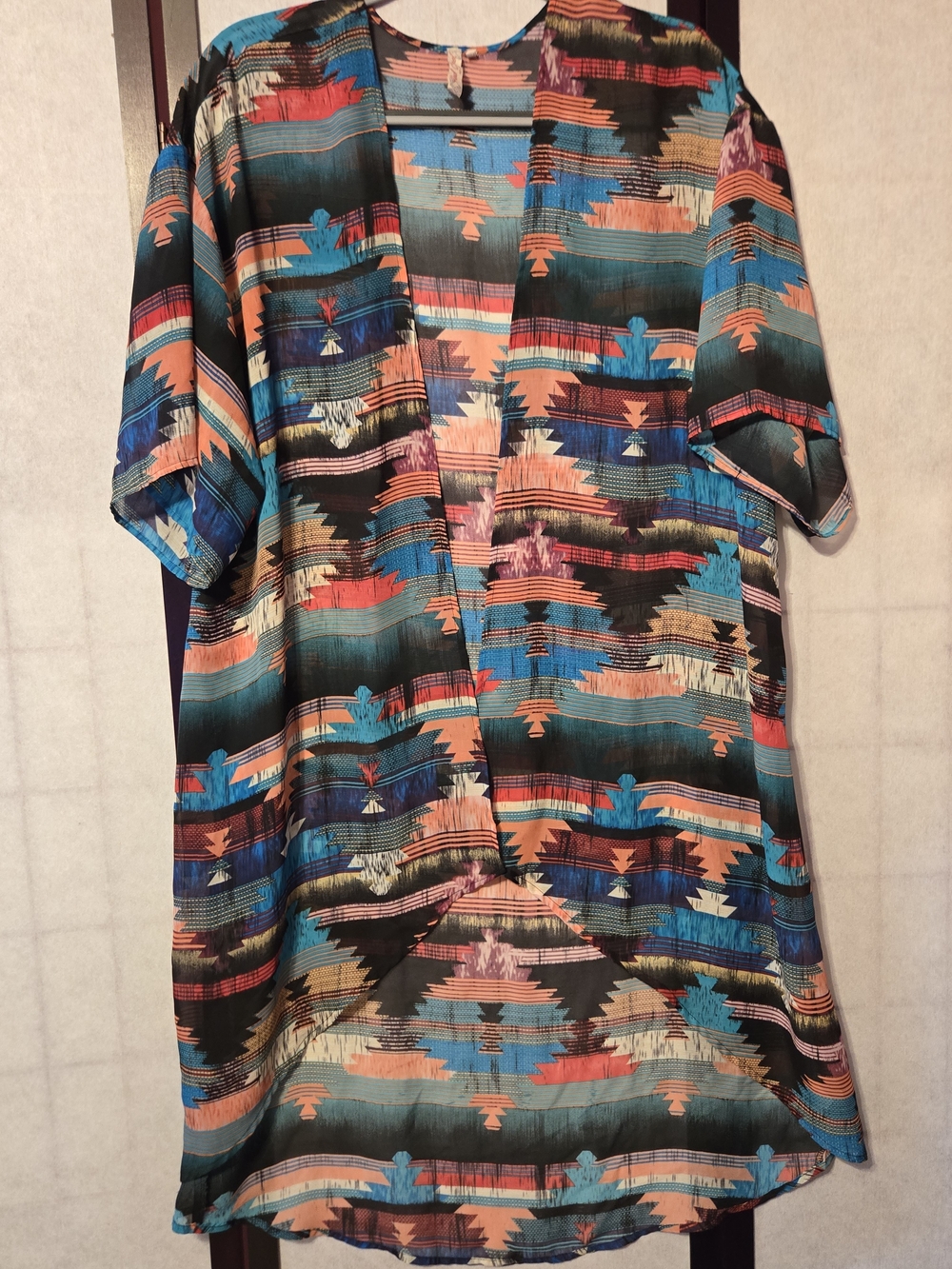 Red Camel Multicolor Aztec Stripe Open Cardigan Size Small